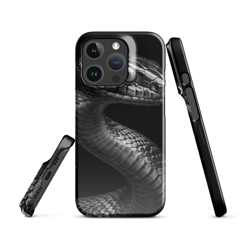 Close up of a minimalist serpent scale pattern with repeating geometric scales in a clean monochromatic style.