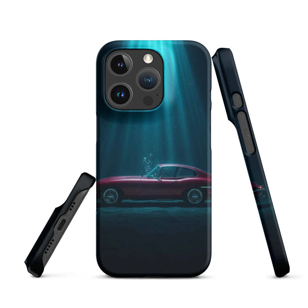 Submerged Crimson Vintage Sports Car