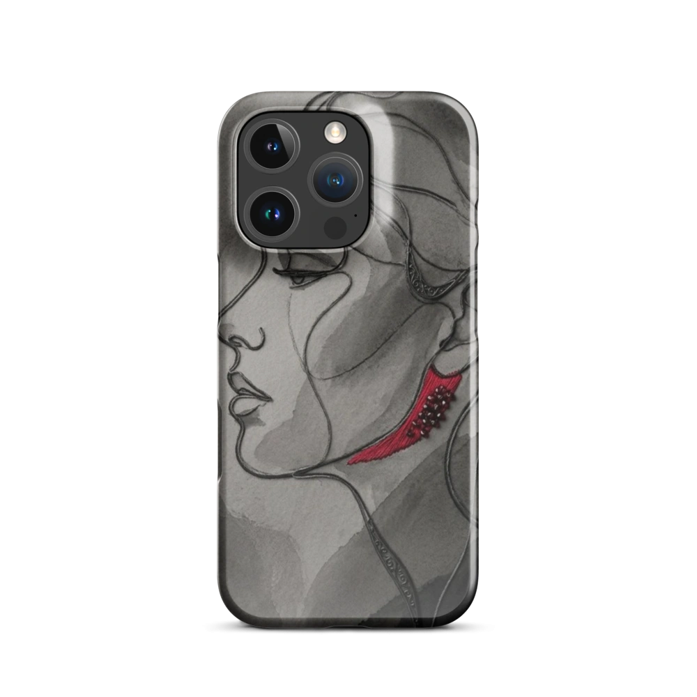 Minimalist Charcoal Profile Red Accent