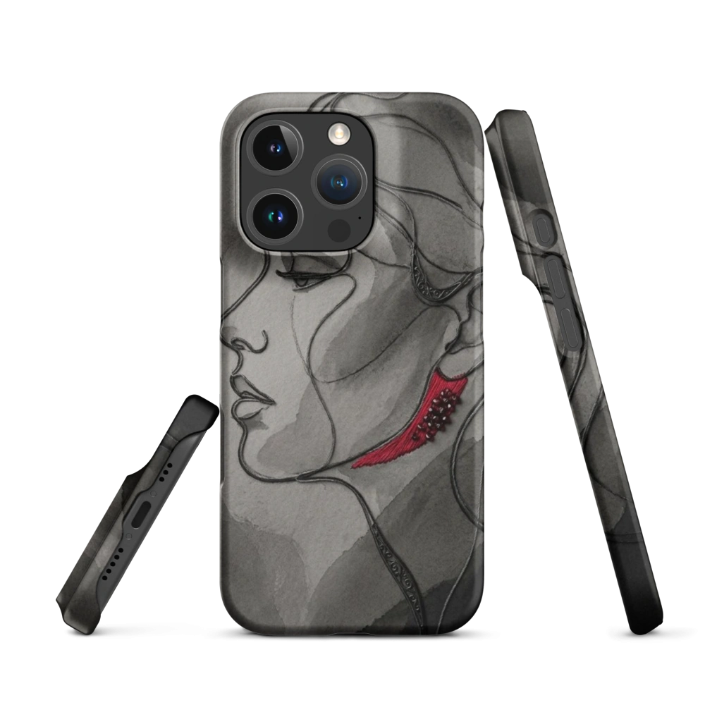 Minimalist Charcoal Profile Red Accent