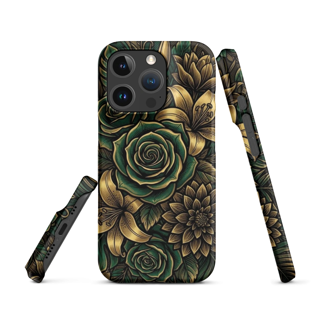 Botanical Halftone Emerald Brass Fusion