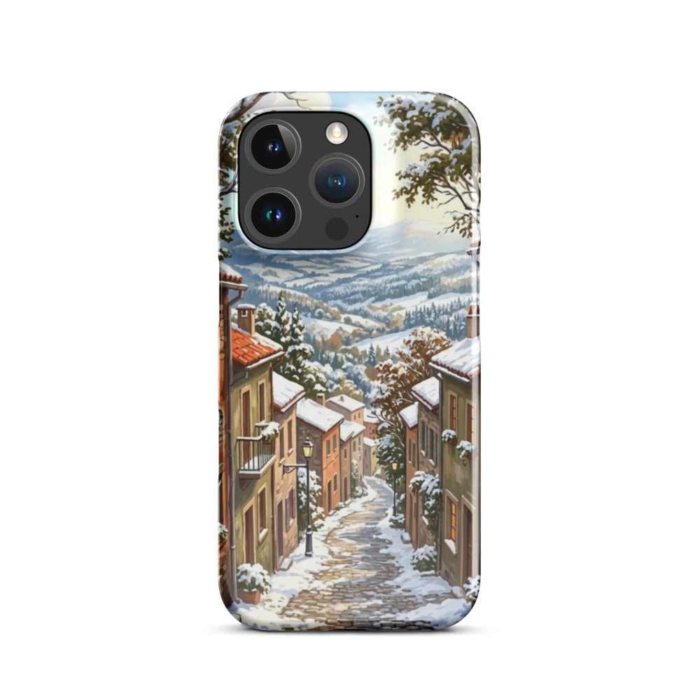 Snow-Dusted Cobblestone Village Landscape