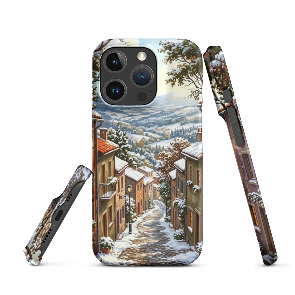 Snow-Dusted Cobblestone Village Landscape