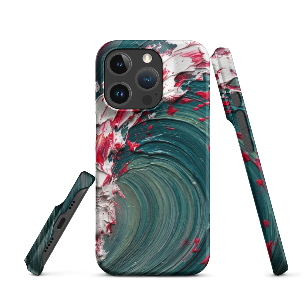 Neon Crimson Ocean Wave Phone Case