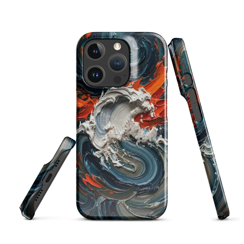 An oil painting of a swirling storm cloud with vibrant fiery orange and deep charcoal brushstrokes.