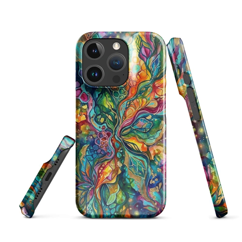 A minimalist abstract design featuring clean geometric lines and a subtle, muted color palette on a premium phone case.